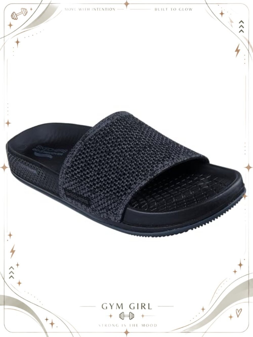 Skechers Arch Fit Hyper Slide Sandal with Heather Knit Mesh Slip On